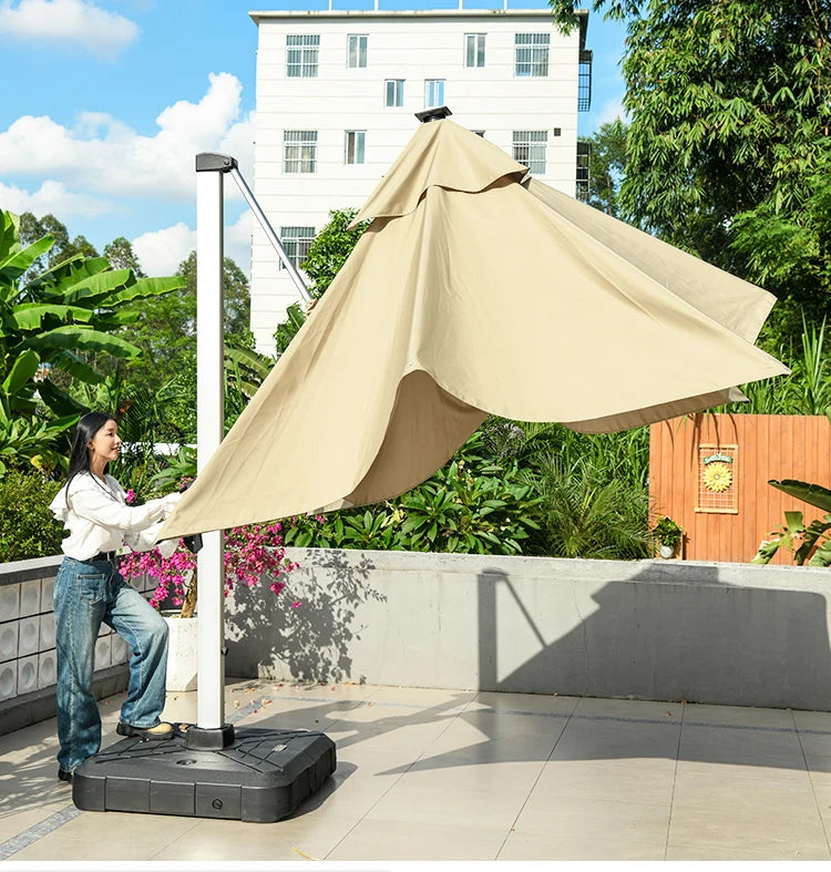 LED Roman Umbrella, Sunshade, Rainproof, UV Protection,Thickened Material, Aluminum Alloy Columns, Rotatable, Outdoor Umbrella