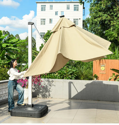LED Roman Umbrella, Sunshade, Rainproof, UV Protection,Thickened Material, Aluminum Alloy Columns, Rotatable, Outdoor Umbrella