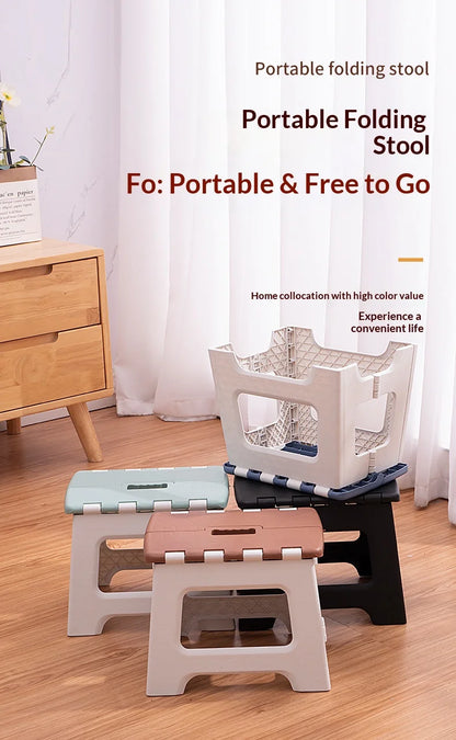 Folding stool, portable outdoor bench, low plastic, easy to carry, suitable for street vending, thickened stool, small household