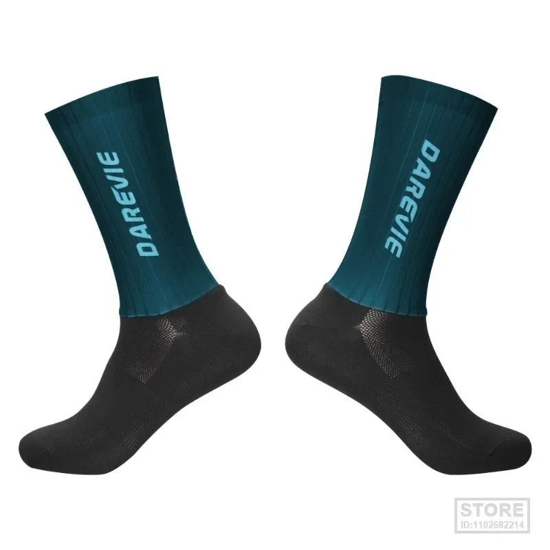 Pro DAREVIE Cycling Socks Aero Sock High Speed Sports For Men Anti-slip Breathable Athletic Moisture Control