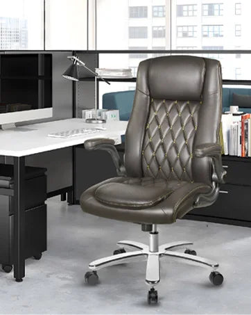 Criss Cross Chair with Wheels, 160°Big and Tall Reclining Office Desk Chair with High Back, Wide Seat, Arms, Footrest, Grey
