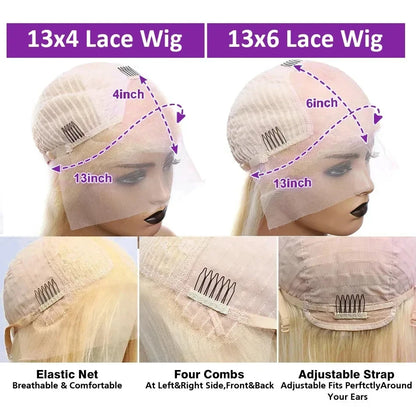 613 Honey Blonde Straight 250% 30 40 Inch Human Hair Wigs 13x6 Hd Lace Frontal Wig Brazilian Raw Hair 13x4 Hd Lace Front Wigs