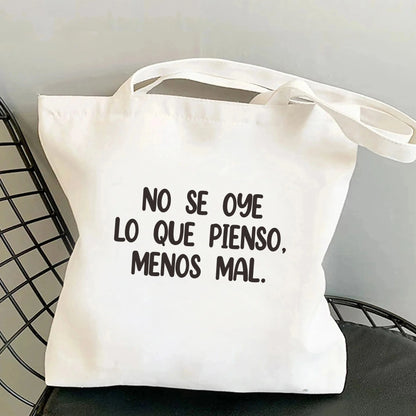 Spanish Women Shoulder Bag Graphic Harajuku Shopper Bags Large Capacity Canvas Tote Handbag No Zipper Eco Casual Girl Handbags