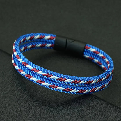 Noter New Pride Rainbow Braided Bracelet For Men Women Handmade Woven Rope Bangle Magnetic Clasp Wristband Versatile Jewelry