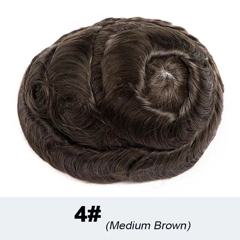 French Lace Wigs for Men Bleach Knots Lace Front Toupee Man Wig Full Lace Male Hair Prosthesis Natural Human Hair Lace Men's Wig