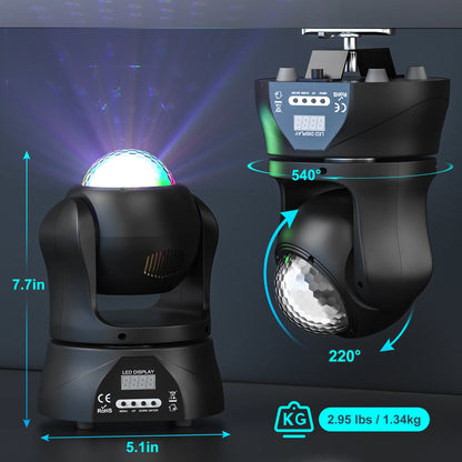 DayFlicker 30W Double-sided RGBW 4 in 1 Lamp Beads Mini Moving Head Light DMX512 Voice Control 15 CH For DJ KTV Party Banquet