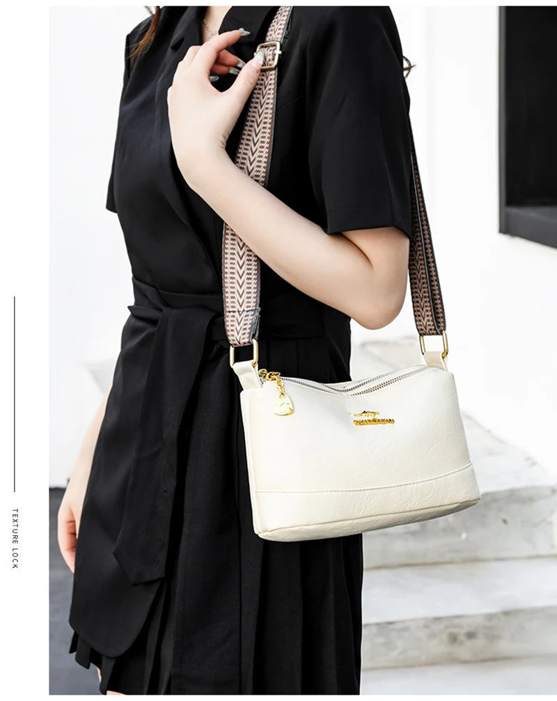100% Cow Leather High Quality Handbag Purse Women Bag Trend Luxury Designer Shoulder Crossbody Sac Ladies Branded Fashion Totes