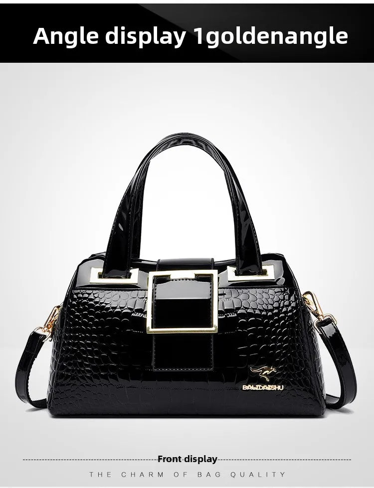 Women's Bag New Style Middle-aged Women's Bag Simple Trendy Single Shoulder Crossbody Bag Fashionable Elegant Handheld Mom Bag