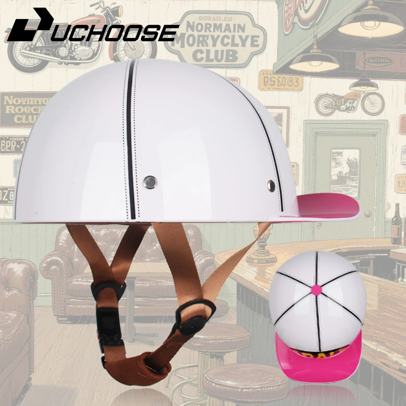 Vintage men's baseball caps motorcycle retro helmets ladybug helmets electric car baseball caps half helmets