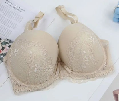 2024 New Sexy Lace Bow Bras For Women Push Up 34/75 36/80 38/85 40/90 42/95 44/100 BCDE Cup Undrwear Plus Size Linger