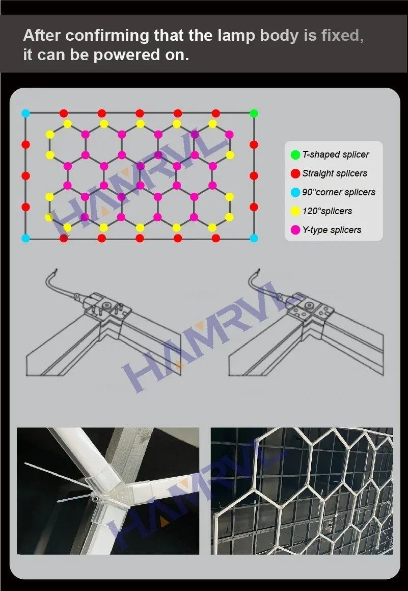Hexagon Dimmable LED Ceiling Light Modern Honeycomb Panel with 3-Level Dimming 100%/50%/20% for Living Room Bedroom Salon Garage