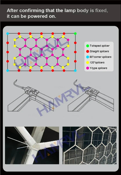 Hexagon Dimmable LED Ceiling Light Modern Honeycomb Panel with 3-Level Dimming 100%/50%/20% for Living Room Bedroom Salon Garage