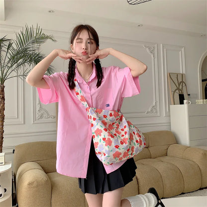 Women's Shoulder Bags Leopard Print Flower Fashionable Trendy Canvas Cross Bags Large Capacity Portable Shopping Shoulder Bags