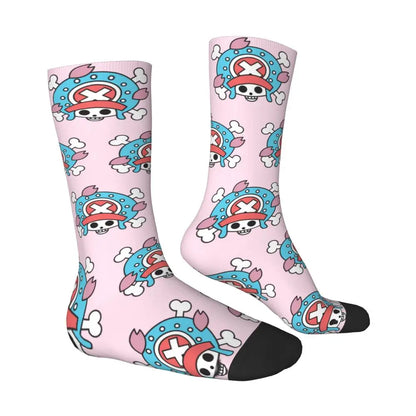Fashion Men's Socks Harajuku Tony Tony Choppers Sock Luffys Zoros Trafalgar Law Anime Women's Socks Spring Summer Autumn Winter