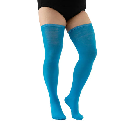 TRALOW  Plus Size Thigh High Socks Extra Large Stripe Over Knee High Stockings for Women Comfortable and Warm For Cosplay Yoga
