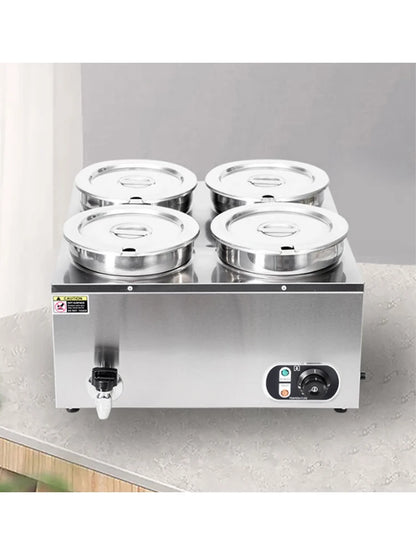 Commercial Soup Warmer Restaurant Kitchen Equipment Insulated Soup Kettle Buffet Food Warmer With 4Pots 7L For Catering 110/220V