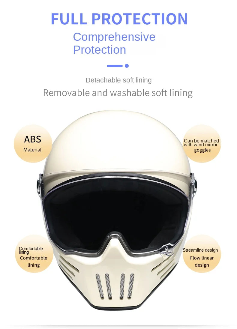 Motorcycle Helmet Full Face casco moto Helmet Vintage Chopper Retro Helmet capacete de motocicleta modular helmet DOT Approval