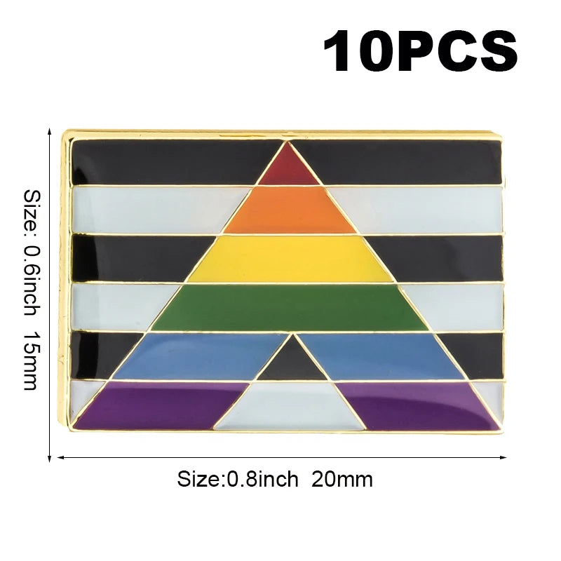10pcs a lot Philadelphia Pride Badges LGBT Pin Metal Rainbow Badge Pins Gay Pride Lapel Pinback