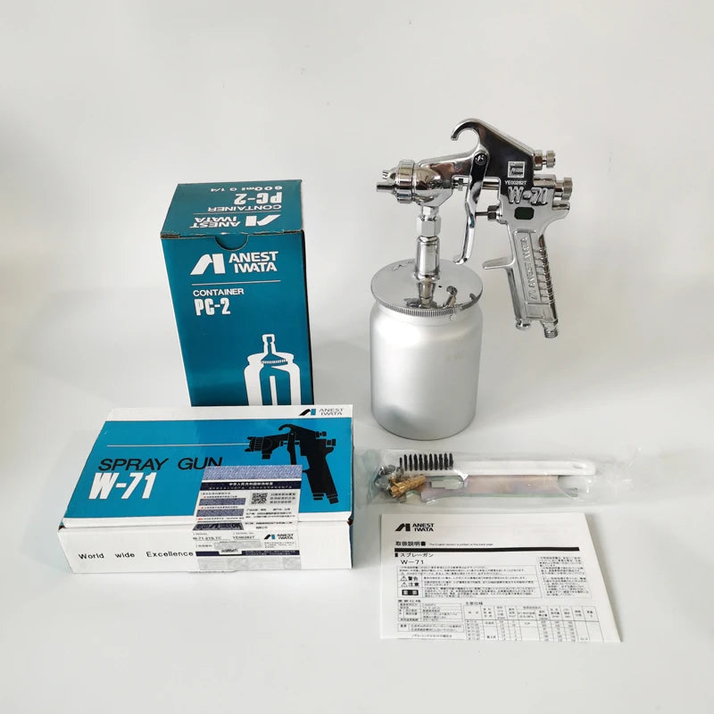 Original Authentic Iwata W-71S Lower Pot Paint Spray Gun High Atomization Fine Manual Spray Gun 1.0/1.31.5/1.8MM Caliber
