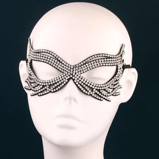 Halloween dance half face mask with holiday party new party accessories with rhinestones
