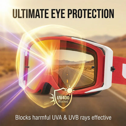 Youth MX Goggles with Tearoffs Windproof Motocross Glasses Men Dual-Cycle Defogging UV400 Protection Dirt Bike Enduro Goggles