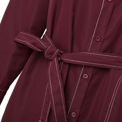 ZANZEA Fashion Long Shirt Dresses Women Elegant Streetwear Office Lady Midi Vestidos Belted Casual Autumn Long Sleeve Party Robe