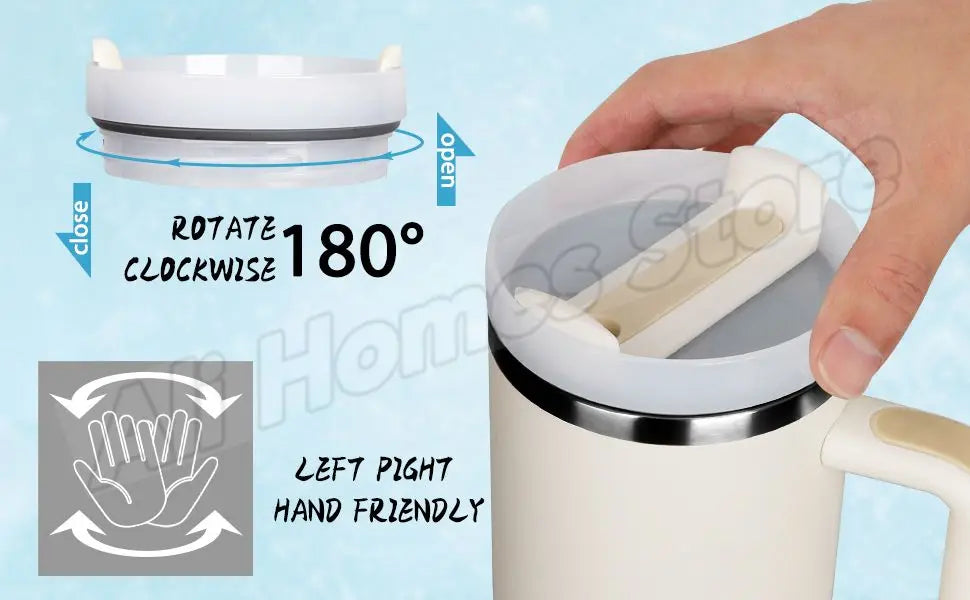 Thermal Mug 1200ml 40oz Handle Tumbler Insulated Car Travel Mug Vacuum Sublimation Stainless Steel H2.0 Flow State Tumbler Cup