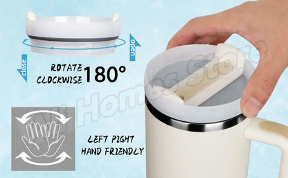 Thermal Mug 1200ml 40oz Handle Tumbler Insulated Car Travel Mug Vacuum Sublimation Stainless Steel H2.0 Flow State Tumbler Cup