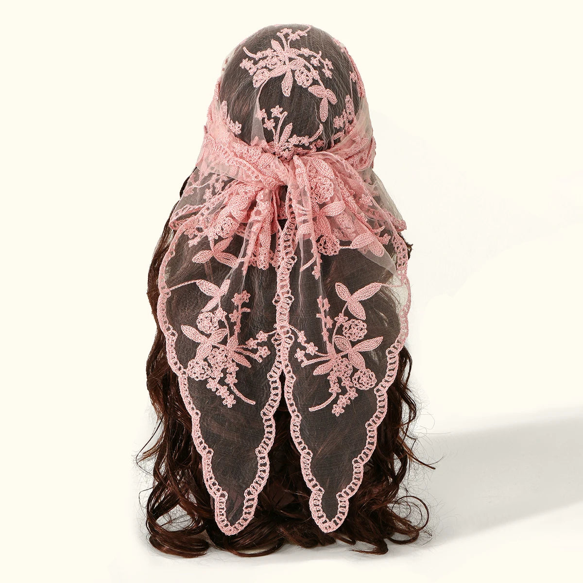 Wholesale French Lace Triangle Scarf Embroidered Flower Lace Scarf Small Shawl Crochet Head Scarf Headwraps Bandana For Women