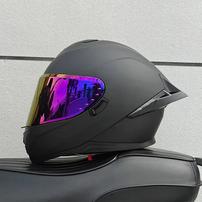 Motorcycle helmet, men's and women's dual lens full face helmet, motorcycle sports car, all season full face helmet