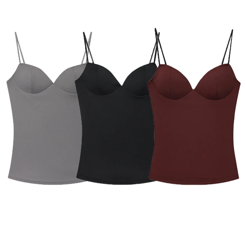 Women's Tops Bustier Corset Crop Slip Top Women Bodycon Backless Sexy Tops 2026New Brown Black Gray Camisole Vest Female Fashion
