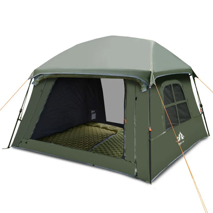 Night Cat 4 Person Pop Up Camping Tent, Blackout Cabin Tent with Vestibule & Rainfly, Waterproof Instant Easy Setup Family Tent, Dark Room Outdoor Tent for Camping, Hiking, Backyard