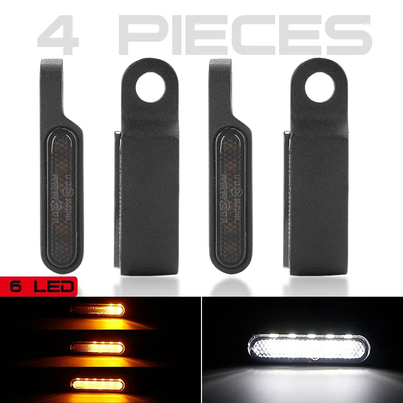 Motorcycle Mini LED Turn signals Handlebar Blinker Indicators Amber Flowing water signal lamp white DRL clignotant moto 12V
