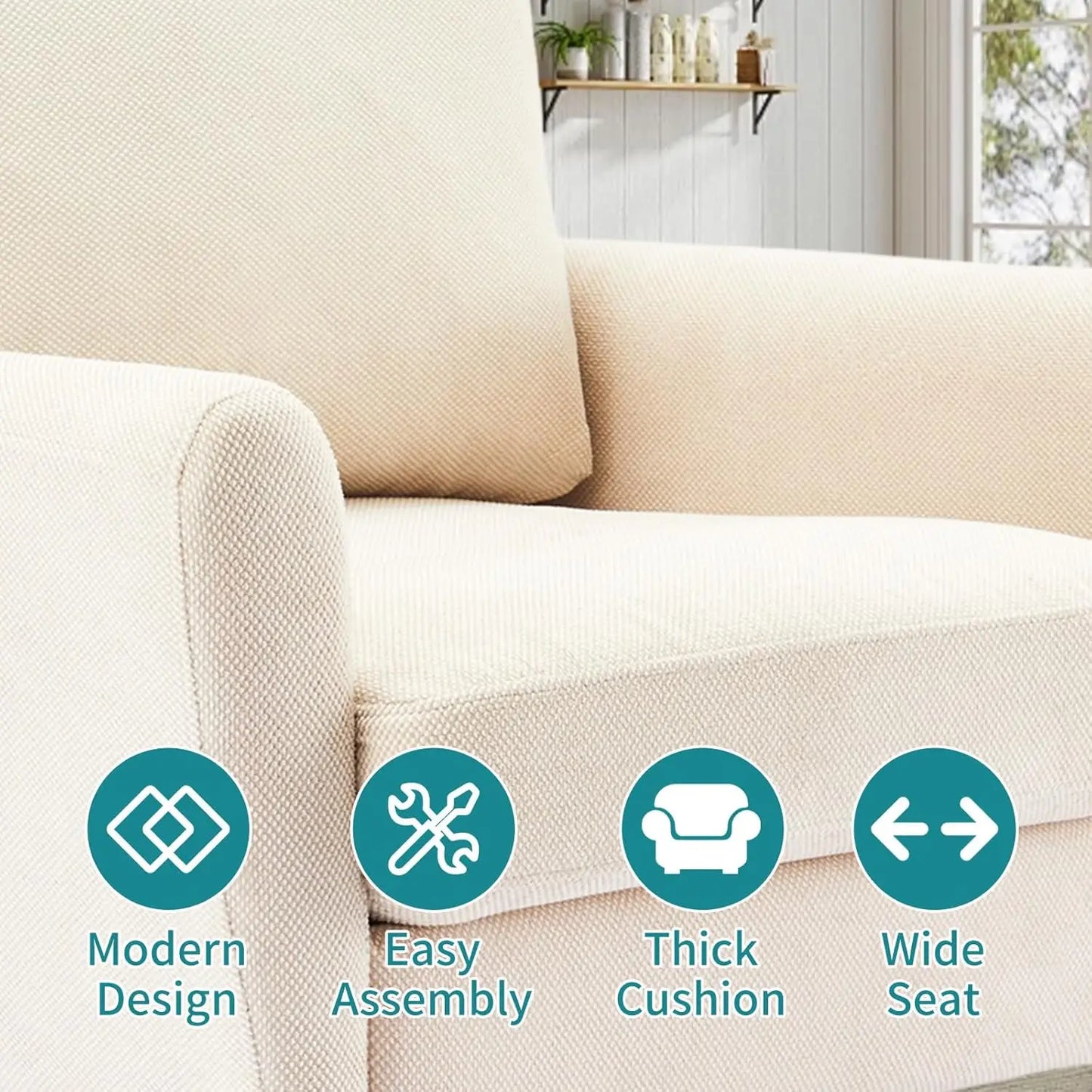 OLIXIS Comfy Accent Chair for Living Room Bedroom and Waiting Room, Upholstered Mid-Century