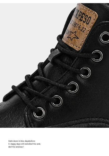 2024 New Men's Shoes High-top Leather Boots Men's Casual Fashion  Boots Retro All-match Work Shoes Fashion Desert Boots