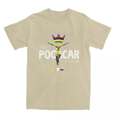 Men's Tadej Pogacar Cycling Pogi Team T-Shirts Cotton Clothing 2025 Summer Tour-De France Women Short Sleeves O-Neck Tshirt Tops
