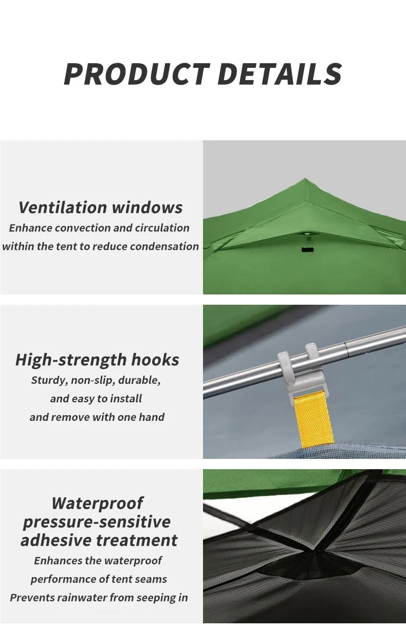 Naturehike Mongar 2 Person Tent 20D Nylon 210T Waterproof Ultralight Camping Hiking Tent with Mat Backpacking Travel Tent