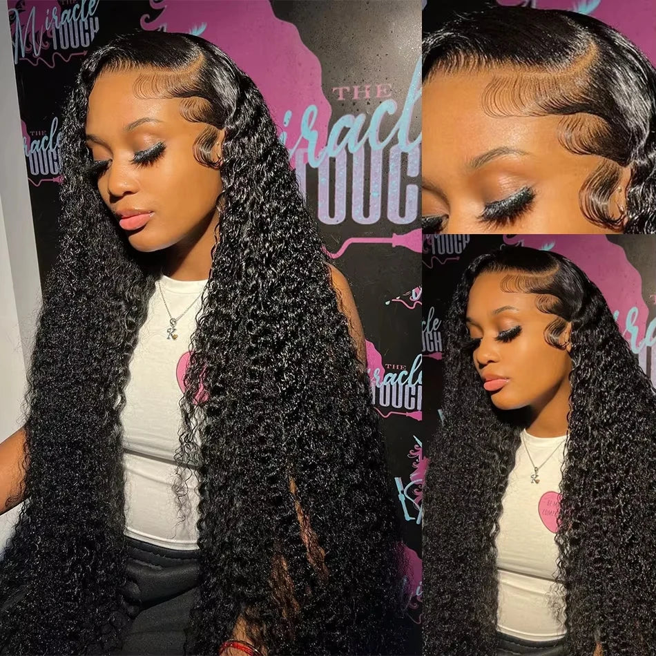 13X4 13X6 Water Wave Hd Transparent Lace Front Wigs Deep Wave Lace Frontal  Pre Plucked Curly 100% Human Hair Wigs 250 Density