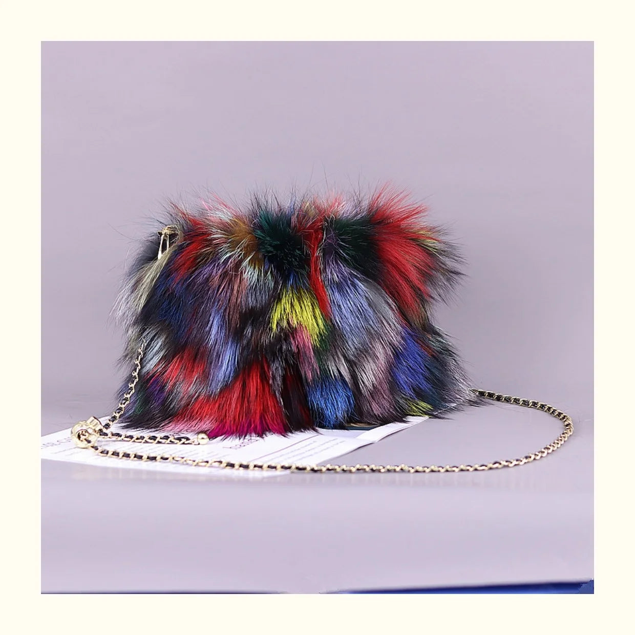 Fashion Fur Bag Autumn And Winter Real Fur Bags Fluffy Fox Fur Messenger Bags For Female Luxury Fur Handbag Warm Plush Handbag