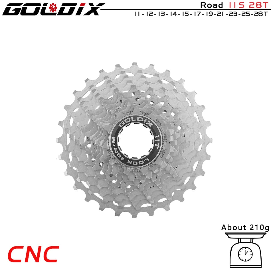 GOLDIX Ultralight CNC Road Bike Cassette 11/12 Speed k7 11S 12S 28T/32T/34T/36T Cassette Sprocket for SHIMANO HG