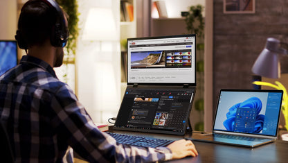 UPERFECT Triple Screen 15.6"/18.5“ Portable Foldable Monitor Dual Screen with Stand Extender 1080P FHD IPS for Laptop Windows