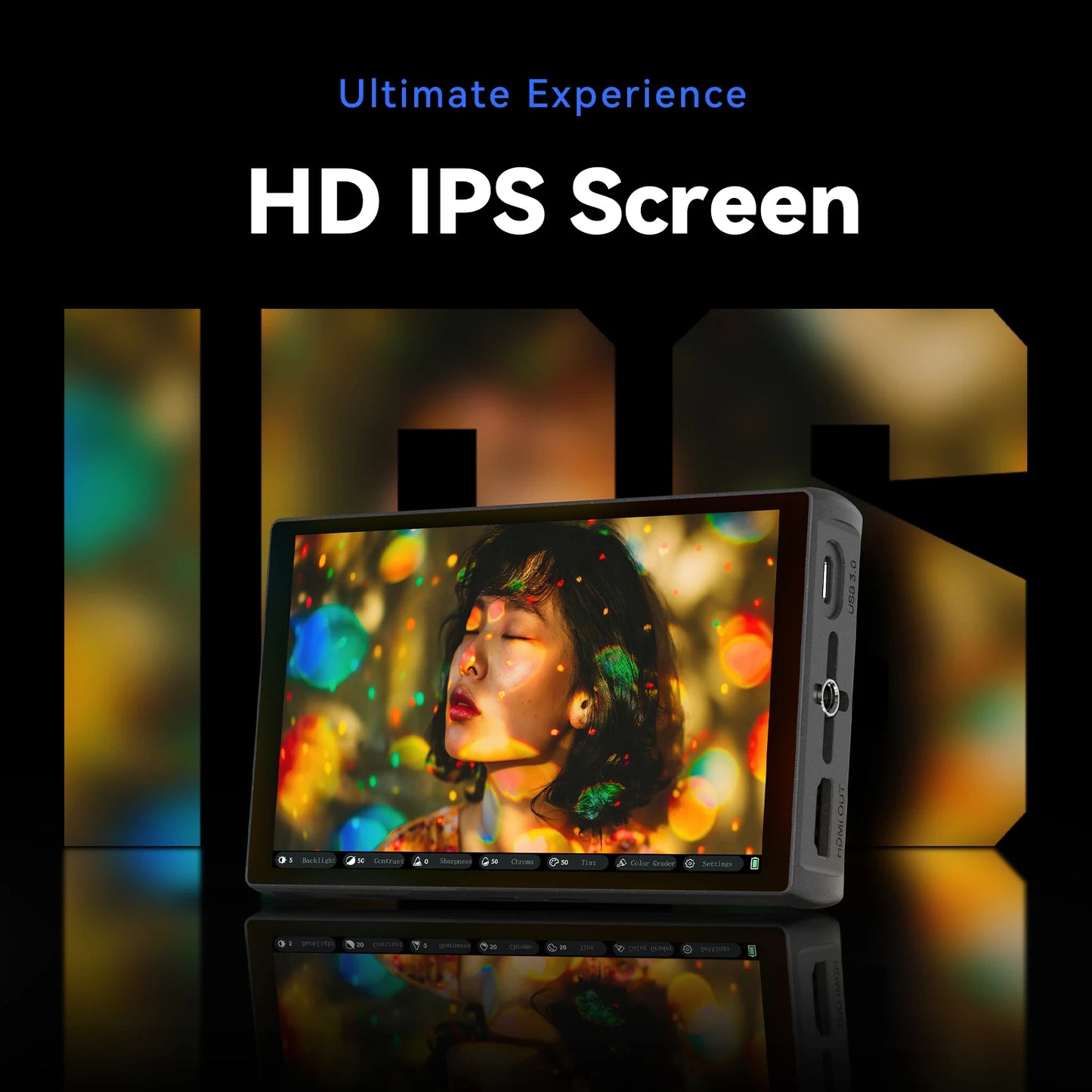PortKeys LH5C -5.4 Inch On-Camera Monitor with Wired Camera Control/Focus Tracking Frame, 4K 360 Degree Color -Adjustment