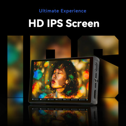 PortKeys LH5C -5.4 Inch On-Camera Monitor with Wired Camera Control/Focus Tracking Frame, 4K 360 Degree Color -Adjustment