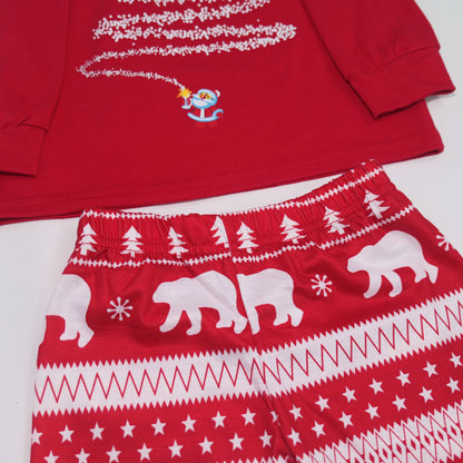 Christmas Family Matching Pajamas Set Firework Print Mom Dad Kids Home Clothes Warm Soft Sleepwear Baby&Dog Romper Pjs Xmas Look