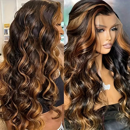 1B30 Highlight Body Wave Human Hair Wig 13x6 13x4 Hd Lace Front Wig Loose Body Wave PrePlucked Pre Cut Lace 4x4 5x5 Glueless Wig