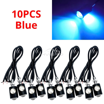 1/2/4/10pc Car Motorcycle Eagle Eye Led Daytime Running Light Super Bright Turn Signal License Plate Tail Reverse Clearance Lamp