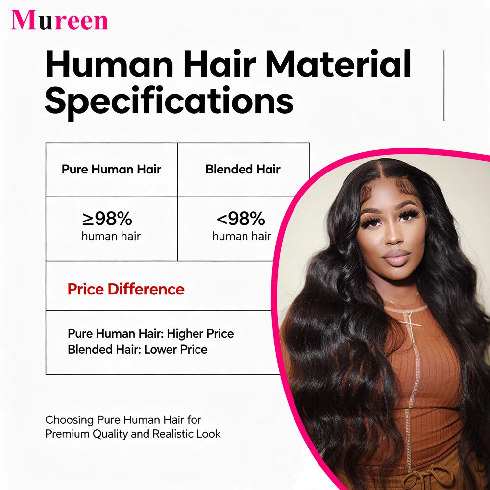 250% Density Long Body Wave 13x6 Lace Frontal Wig Human Hair For Women Pre Plucked 100% Human Hair Wigs 13X4 HD Lace Front Wig
