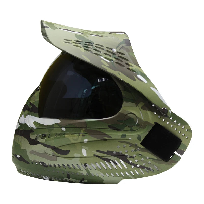 GREAT II Lotus Camo Tactical PAINTBALL MASK with Visor Airsoft Mask with DYE I4 Thermal Lens
