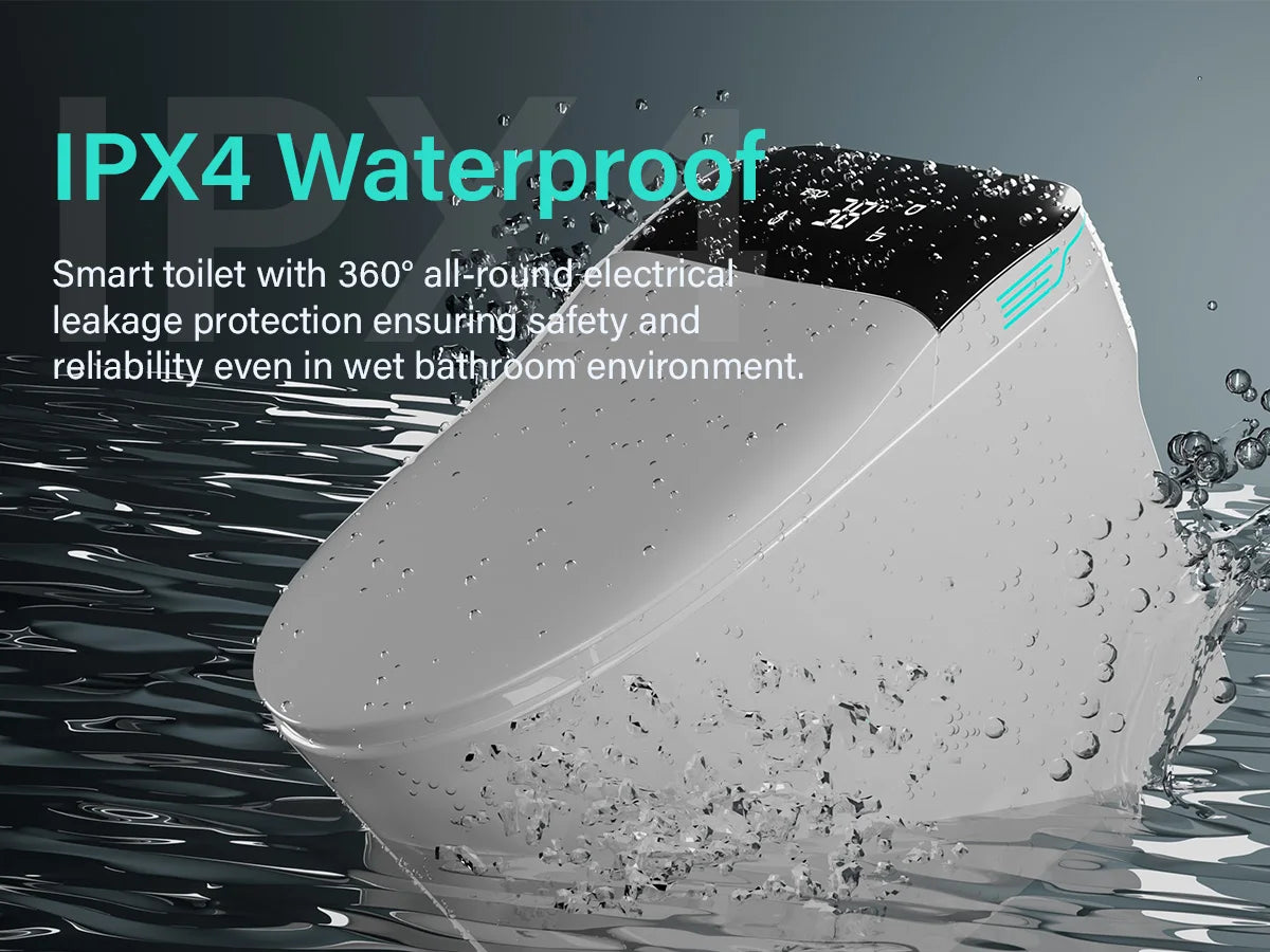 Elongated Smart Toilet with Bidet Built in, Foam Dispenser, Voice Control, One-Piece Bidet Toilet with Warm Water and Dryer