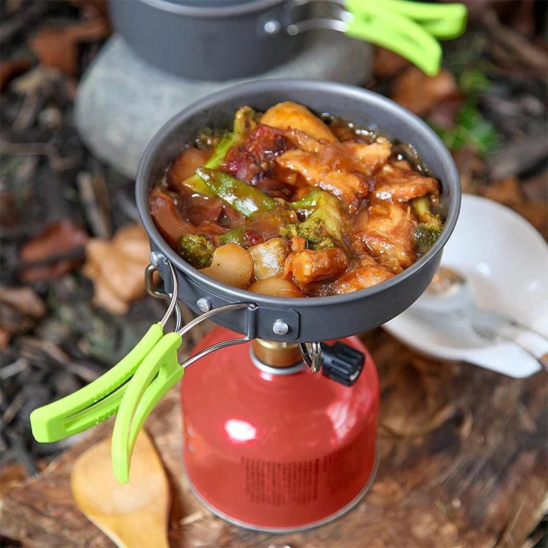 Camping Cookware Set Backpacker's Cooking Set: Portable, Durable Outdoor Cookware with Tableware and Handy Storage Bag